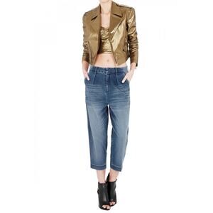 Sass & Bide Womens Night Vision Cropped Denim Pants Blue Tint Size 2